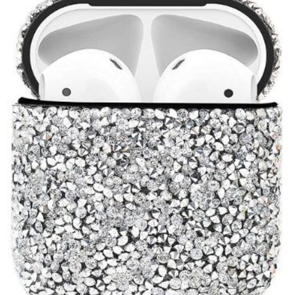 Beautiful AirPods Diamond Bling Luxury Silver Case - Picture 4 of 4